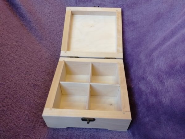 Wooden box 15x15x7, with cells, birch, picture 6