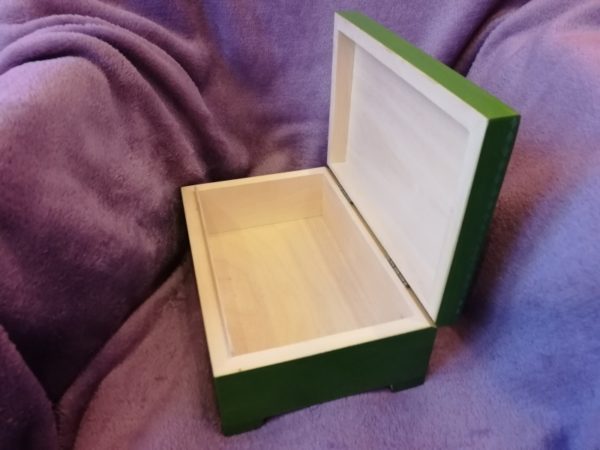 Big wooden box 20x14x8, carved, green, picture 7