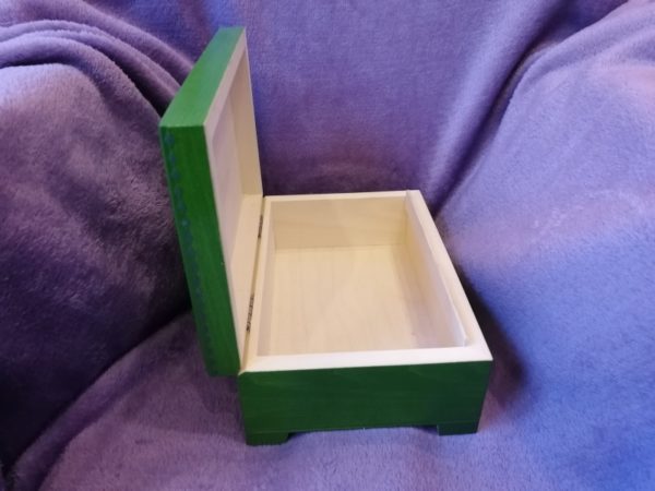 Big wooden box 20x14x8, carved, green, picture 8