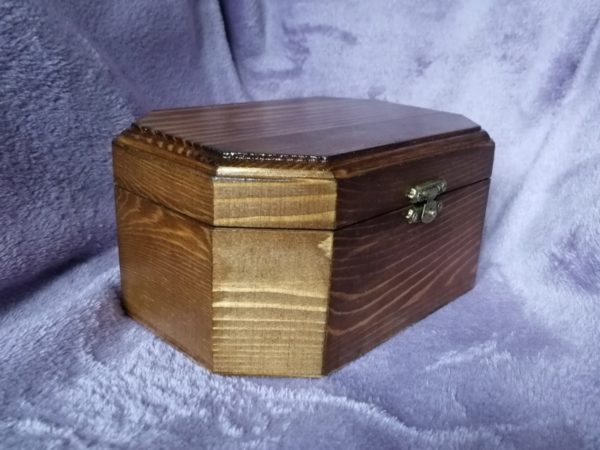 Wooden music box 17x12x8, octagon, rosewood color, picture 7