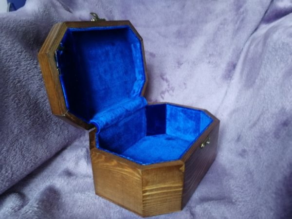 Wooden music box 17x12x8, octagon, rosewood color, picture 12